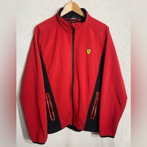 Ferrari Men’s Vintage Scuderia Performance Jacket Red Full Zip Pockets Size L